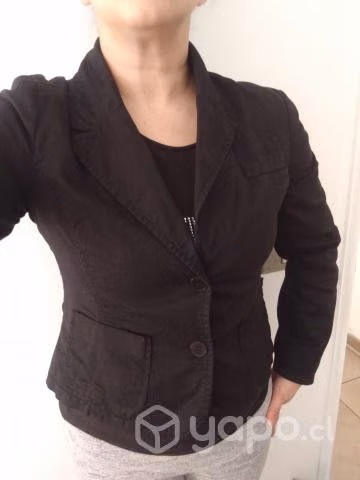 Blazer negro algodón talla M