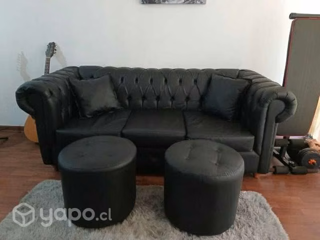 Sillón chesterfield ecocuero
