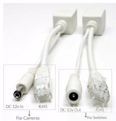 Adaptador poe pasivo cable inyector y divisor para