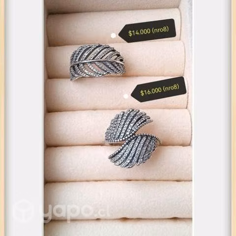 Hermosos anillos estilo pandora, plata 925