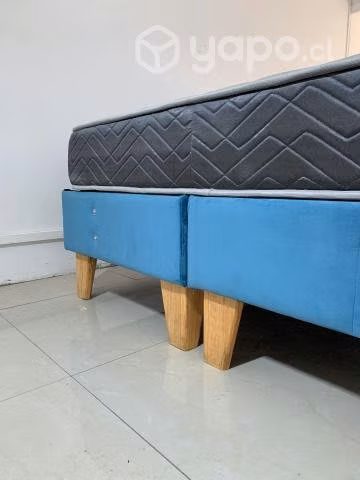 Cama 2 plaza + colchón Celta "Apolo Black"