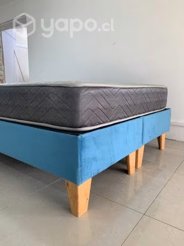 Cama 2 plaza + colchón Celta "Apolo Black"