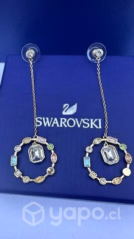Aros gemas arcoiris swarovski - Imagen 2