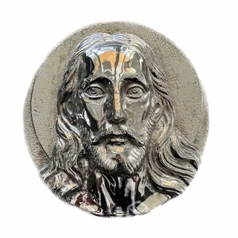 Rostro cristo cromado 20 cm