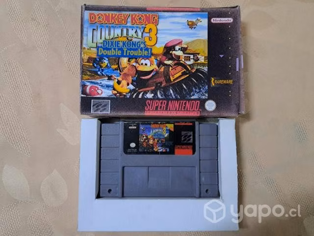 J124: juego snes donkey kong country 3