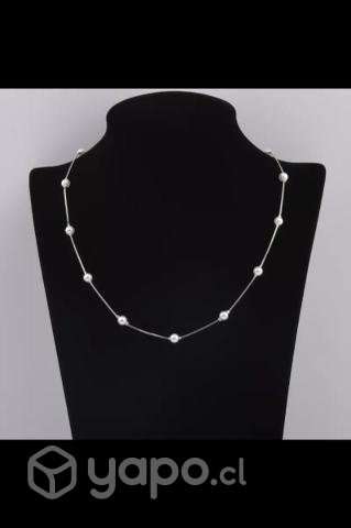 Elegante Collar De Plata Con finas perlas - Imagen 3