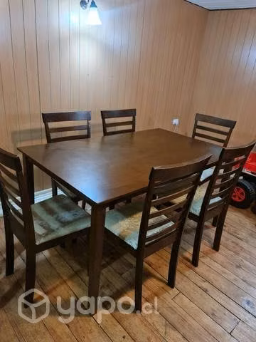 Comedor madera 6 sillas como nuevo