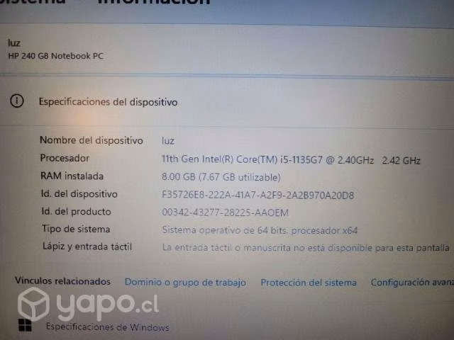 Notebook HP 240 G8 Intel Core i5 8GB 512 GB SSD 14