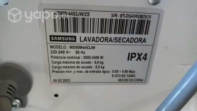 Lavadora y secadora Samsung 9/6kg