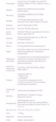 Notebook Dell Inspiron 14 con DETALLE
