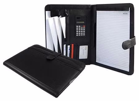 Carpeta eco-cuero Negro con accesorios