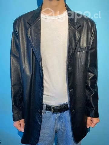 Blazer de cuero negro