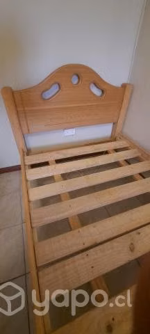Cama de madera 1 plaza 1/2