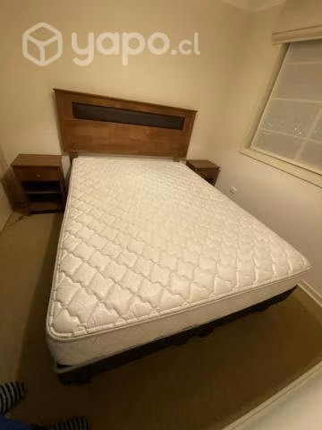 Cama 2P Ergo T Rosen + 2 veladores y respaldo
