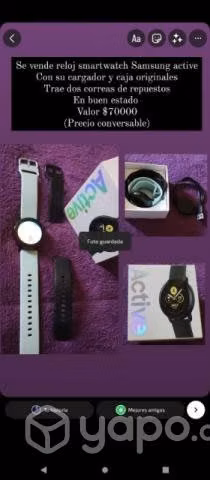 Reloj smartwatch Samsung galaxy active - Imagen 2