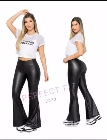 Calza ecocuero pata ancha - flare