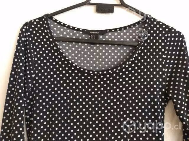 Vestido Negro Lunares Forever 21 Talla M - Imagen 2