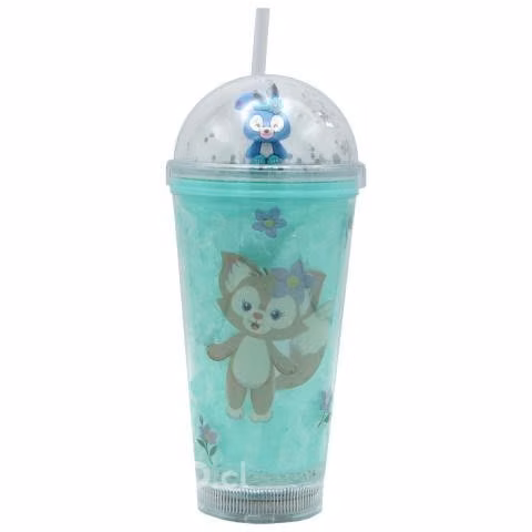 Vaso Diseño Coneja Celeste Con Glitter y Luz