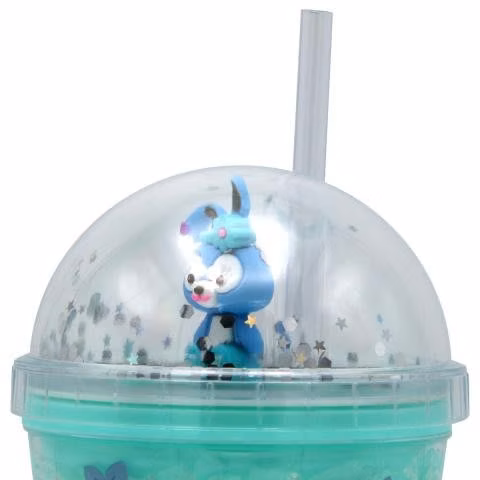 Vaso Diseño Coneja Celeste Con Glitter y Luz - Imagen 3