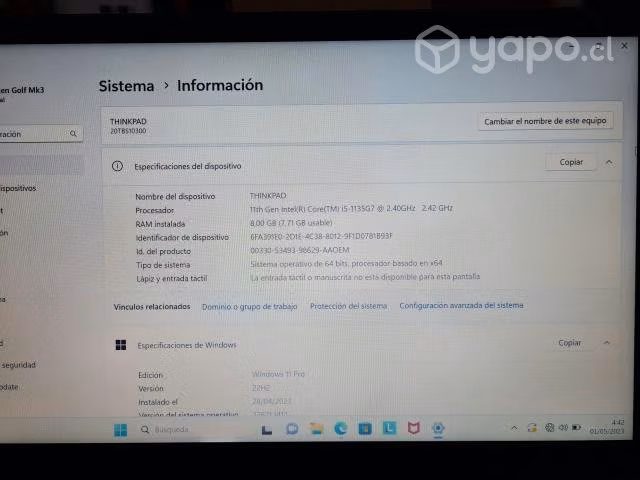 Notebook lenovo thinkpad icore i5 en perfecto esta - Imagen 4
