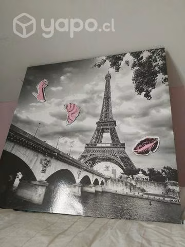 Cuadro magnético de París (imanes rosados) 50×50 - Imagen 2