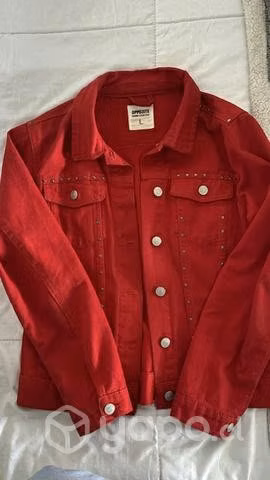 Chaqueta mezclilla roja