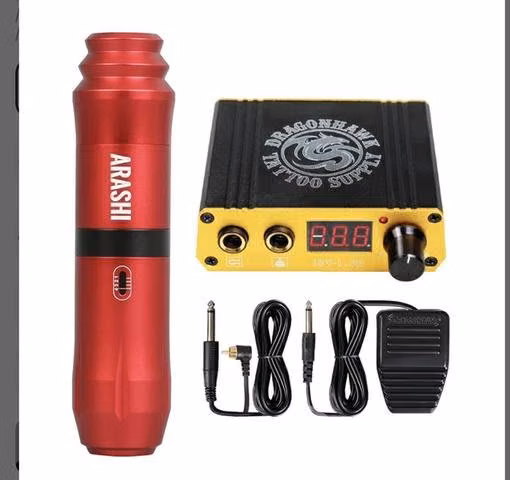 Maquina pen para tatuar mas kit