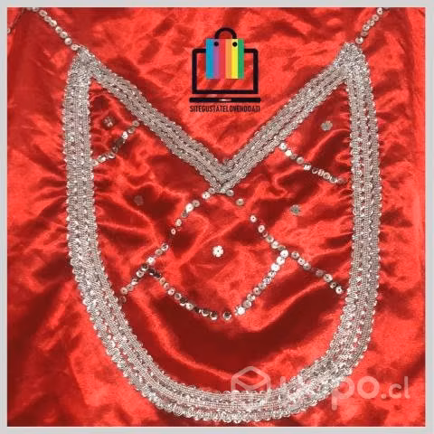 Traje Nortino La Tirana Nuevo Naranja Rojo - Imagen 6