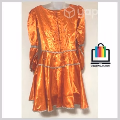 Traje Nortino La Tirana Nuevo Naranja Rojo - Imagen 4