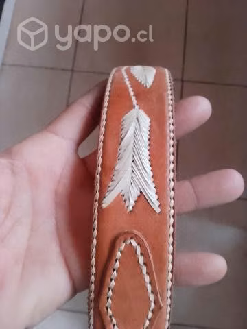 Cinturón de huaso bordado en tiento - Imagen 4