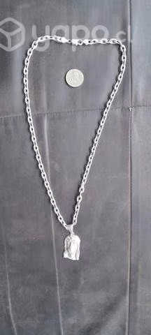 Cadena de plata 925 con cara de cristo