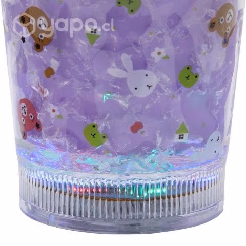 Vaso Diseño Coneja Rosado Con Glitter y Luz GD - Imagen 4