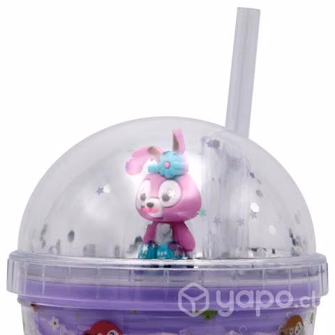 Vaso Diseño Coneja Rosado Con Glitter y Luz GD - Imagen 2