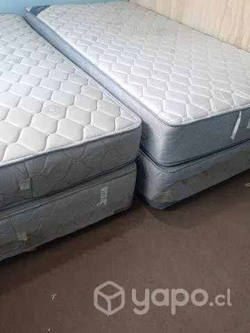 02 box spring (base+colchón) de 1 1/2 pl