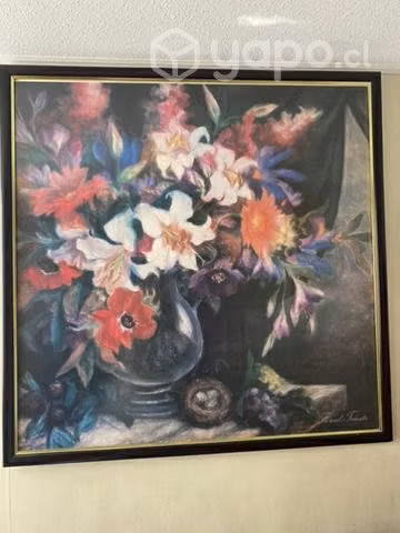 Litografía flores 114x114cm