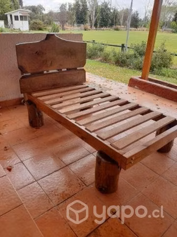 Cama rustica de roble - Imagen 3