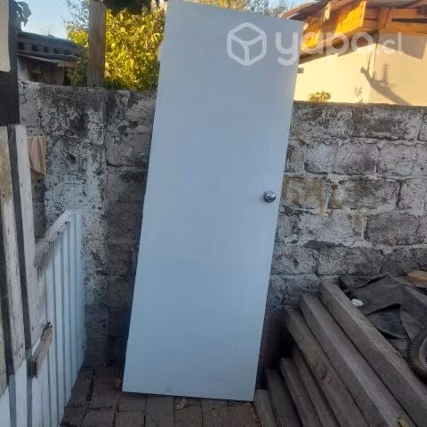 Puerta blanca con bizagras y manilla de paso