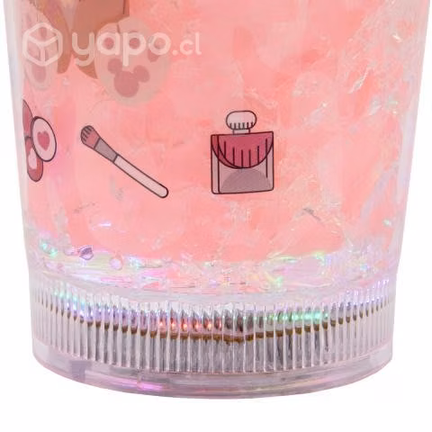 Vaso Diseño Coneja Rosa Fluor Con Glitter y Luz - Imagen 4