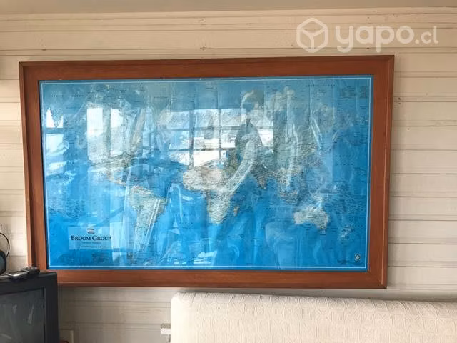 Mapa mundi enmarcado 1,50 por 1,00Marco Rauli