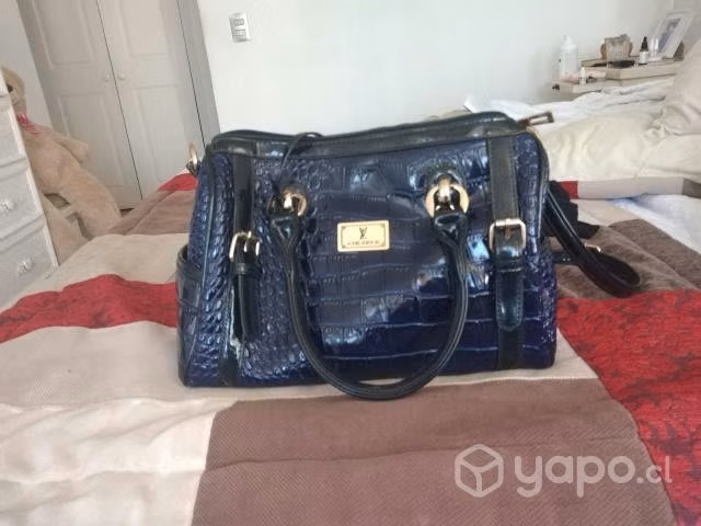 Cartera charol azul