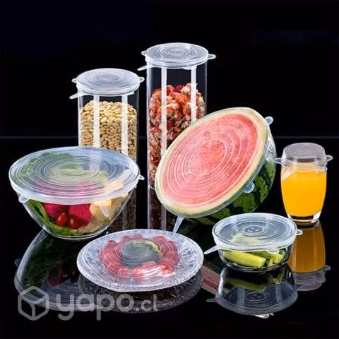 Tapas Plato Elástica Silicona Para Comida 6 Piezas