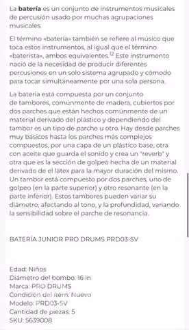Batería junior prodrums - Imagen 2