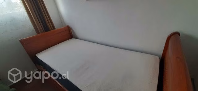 Cama cuja magasa ratán 1 plaza con colchón