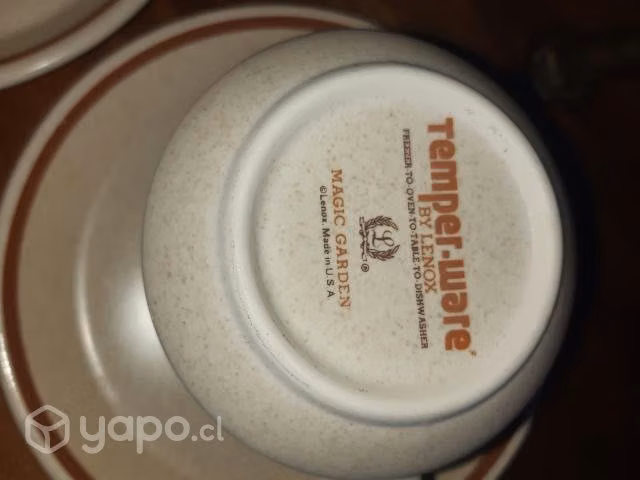 Juego de té 5 tazas cerámica diseño en relieve - Imagen 4