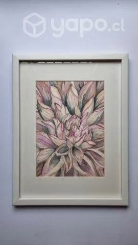 Cuadro decorativo acuarela flor