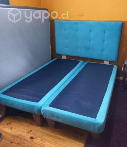 Cama 2 plazas con colchón y Respaldo - Imagen 2