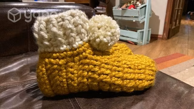 Pantuflas de lana a crochet