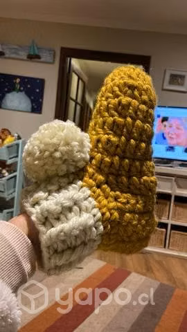 Pantuflas de lana a crochet