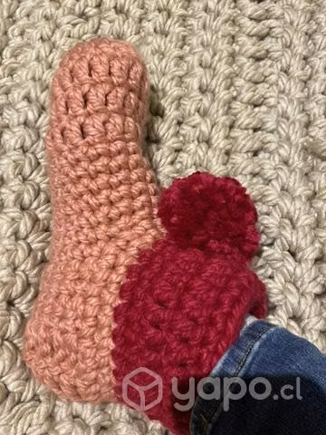 Pantuflas de lana a crochet