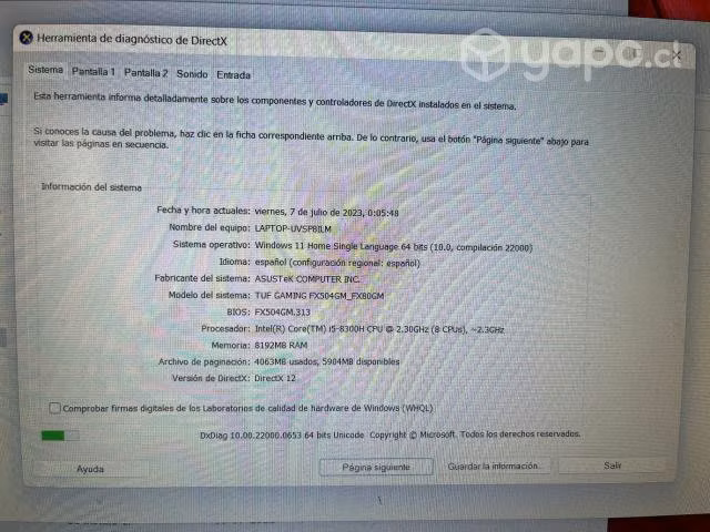 Notebook Gamer Asus TUF FX504 I5 USADO - Imagen 4